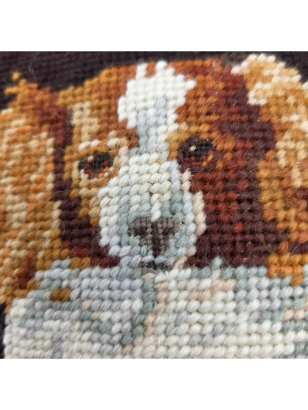 Katha Diddel King Charles Spaniel Dog Petit Point Tapestry Pillow Ltd Edition